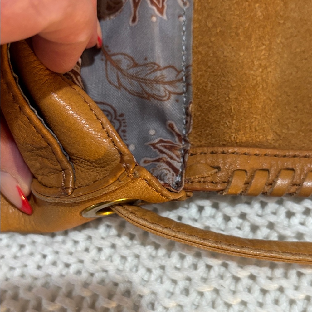 HOBO Brown Leather Fringe Crossbody Bag - Picture 13 of 13